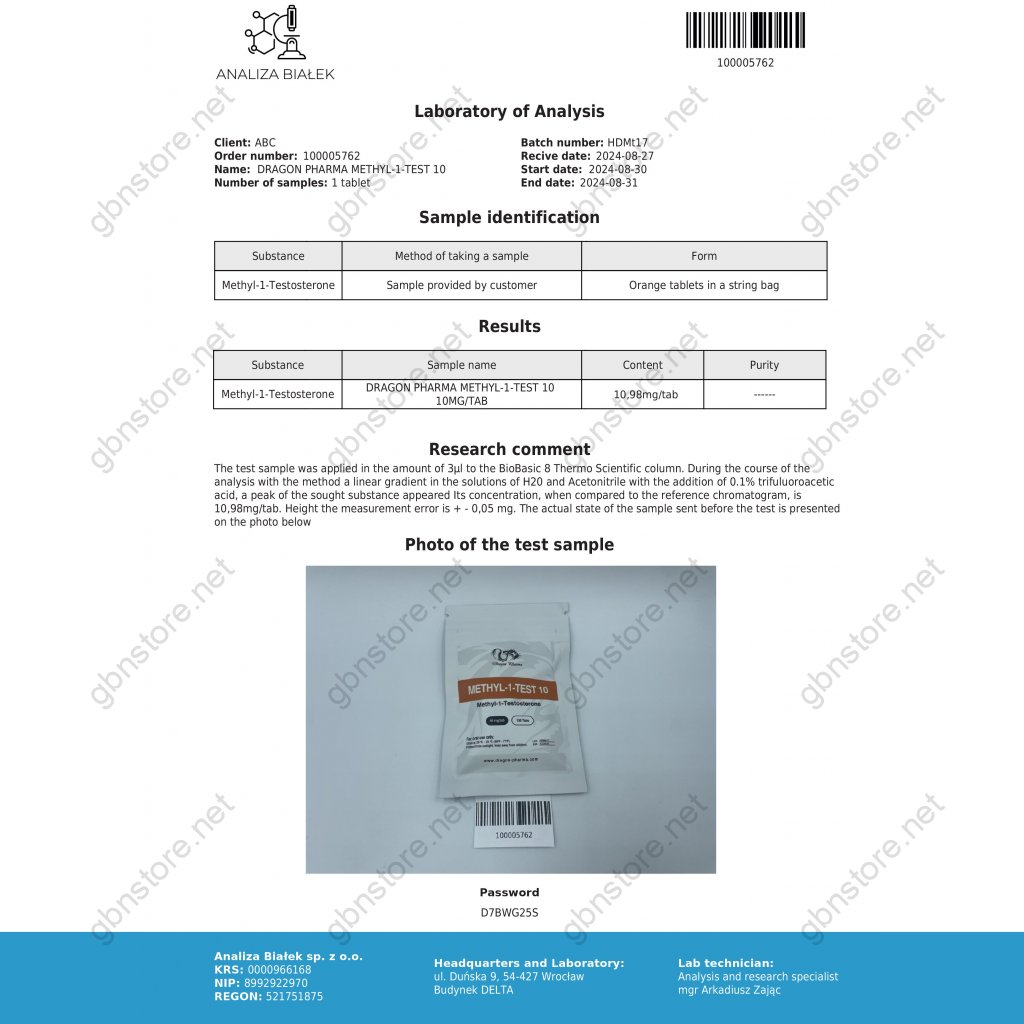 Methyl-1-Test 10 Dragon Pharma, Europe Methyl-1-Test 10 Dragon Pharma, Europe