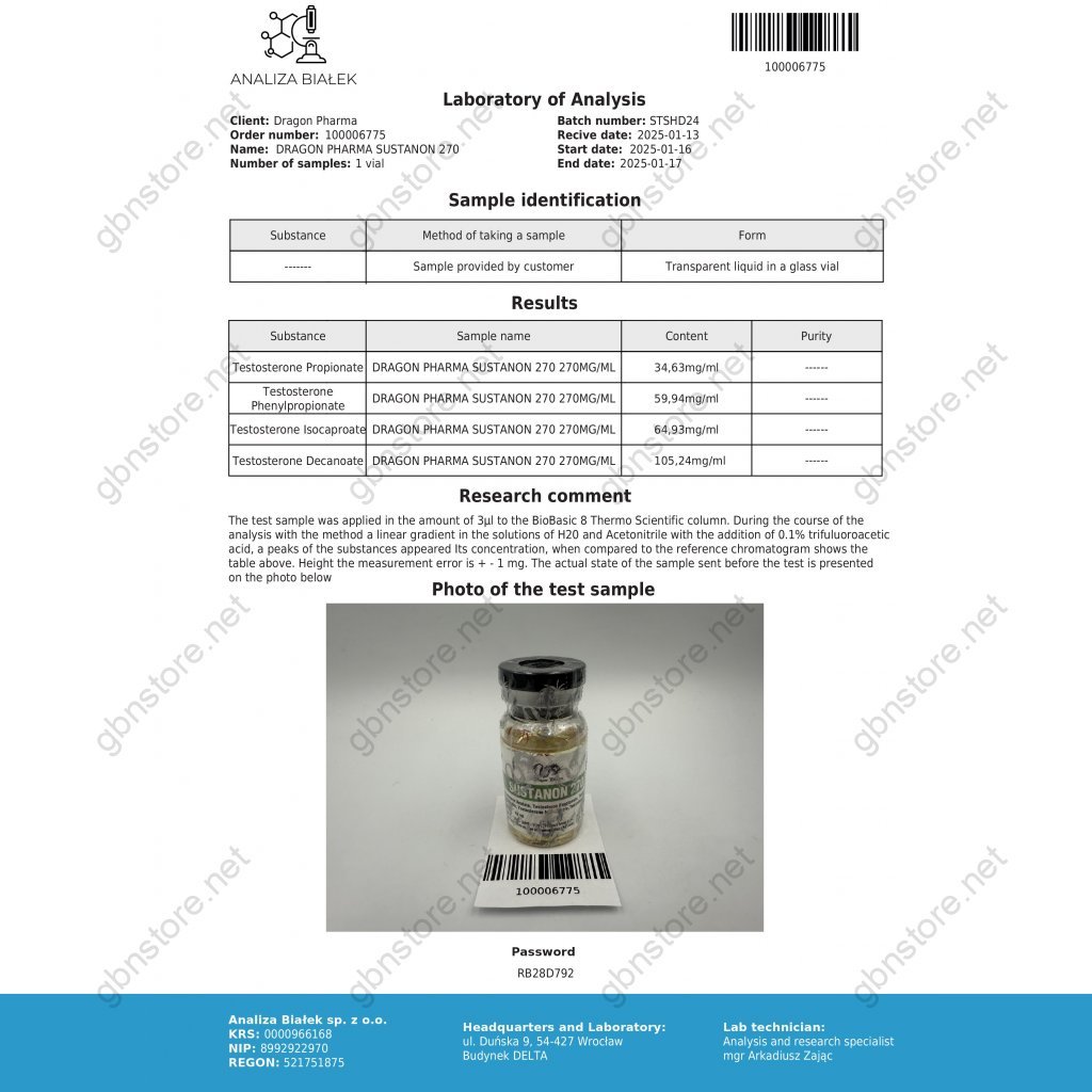 dragon pharma sustanon lab test